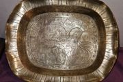 Antique solid brass Chinese bowl with Dragon design