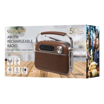 2 Band 'Vintage' Rechargeable Portable Radio USB
