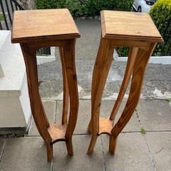 Pine sculpture/plant stands