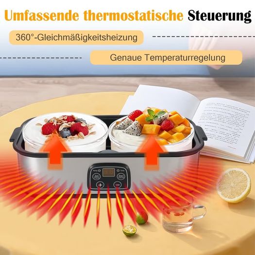 Brand New 2L Yogurt Maker with 2 Jars Temp Control & Timer Multifunction Automatic Greek Yogurt Maker