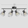 Ceiling Light Fitting Spot Light Rotatable Retro Spotlight Fixture Industrial Ceiling Lights E14 Base Adjustable with Black Metal Cage Flush Mount for Bedroom Living Room Hallway Image 3