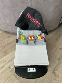 Baby Bjorn bouncer, toy bar and travel cover