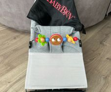 Baby Bjorn bouncer, toy bar and travel cover
