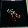 Vintage Sterling Silver Baltic Amber Dangle Earrings 1,78g Image 2