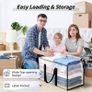 4 Pack 90L Clear Moving Bags, Large Clothes Storage Bags with Zips & Handles, Transparent Packing Bags with Label Window, Heavy Duty Storage Bags for Moving House, Bedding, Duvet, Clothes Image 2