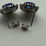Moissanite Diamond and Sapphire Earrings Image 2