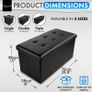 Faux Leather 76 x 38 x 38cm Black Ottoman Foldable Storage Boxes Seat Foot Stool Storage Box with Lids for Kids Toys, Bedroom, Hallway, Living Room (FREE POSTAGE) Image 2