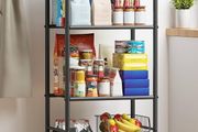 Storage Shelves - 4 Tier Sturdy Metal Garage Shelving Unit with Adjustable Leveling Feet, Space-Saving Shelves Organizer for Pantry, Laundry, Kitchen, 46.5 x 32.0 x 112 cm, Black
