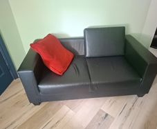 black leather sofa