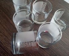 Clear Glass and Opaque Effect Whiskey Glasses.