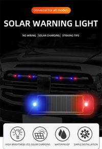 Solar Power Warning Light for Car Bike Bicycle Motorcycles LED Flashlight Indicator In-Night Caution Strobe Warning Alarm Light Running Lamp