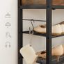 Shoe rack, shoe organizer with 2 drawers and 4 compartments, for 14 pairs of shoes, in the entrance area, living room, bedroom, vintage brown-black Image 4