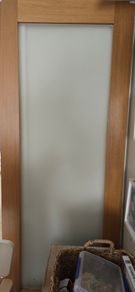 Smoked glass internal doors pair