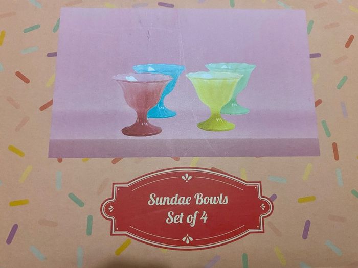 BNIB Carraig Donn Sundae bowls set of 4 + Carry bag