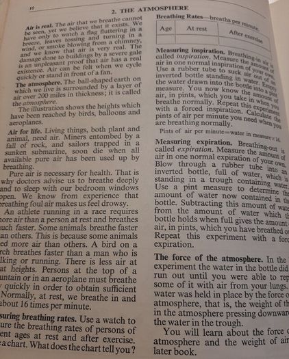 vintage science school book from 60's