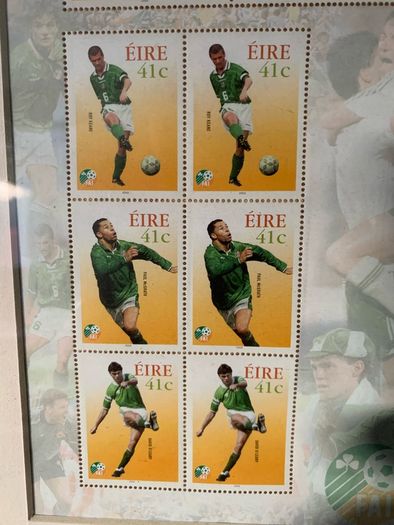 Irish Soccer Heroes - Official An Post Framed Stamp Set 2002