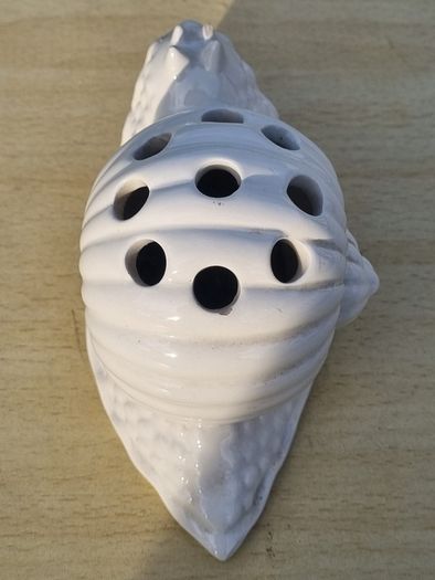 Italian ceramic snail flower holder