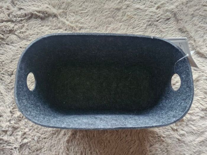 H&M Home Felted Storage Basket Dark Grey c.24.6x13.6x13cm