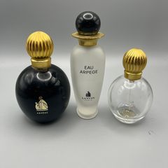 3 x Vintage Lanvin Arpege Empty Perfume Bottles