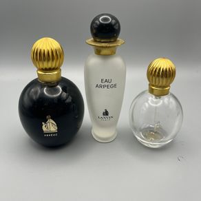 3 x Vintage Lanvin Arpege Empty Perfume Bottles