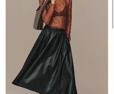 Anthropologie Jacie Faux Leather Skirt - Size L Petite