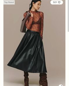 Anthropologie Jacie Faux Leather Skirt - Size L Petite