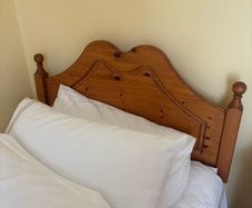 Pine bedside locker & headboard