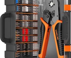 Crimping Tool Set,Crimper Plier Set,Ferrules Crimper Plier 0.5-10mm Squared (AWG 20-8),with 1350 Piece Insulated Bootlace Ferrules and Uninsulated Bootlace Ferrules