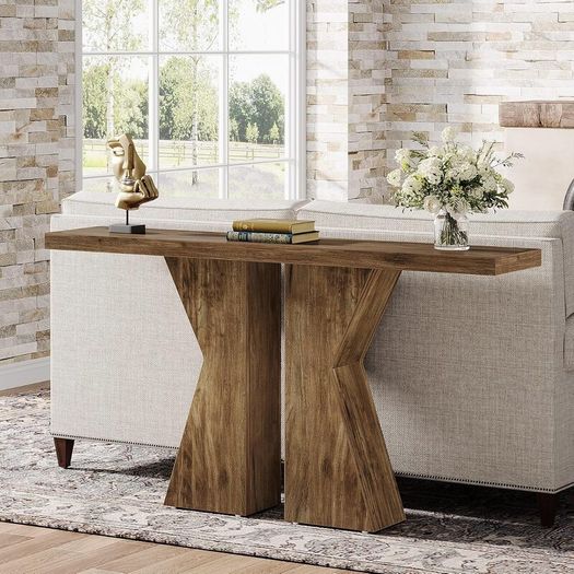 Wooden Console Table, 140 cm, Console Table Behind Sofa Table, Narrow