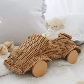 Rattan Toy Car with working Wheels