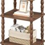 Side Table, 3-Tier Small Table with Solid Wood Legs, Retro Bedside Table Sofa Table with Open Shelf, Nightstand, Accent Table for Small Space, Living Room, Bedroom, Walnut Image 2