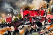 the  welcome door watercolour