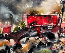 the  welcome door watercolour
