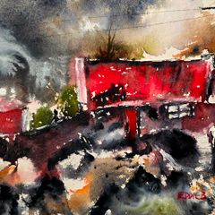 the  welcome door watercolour
