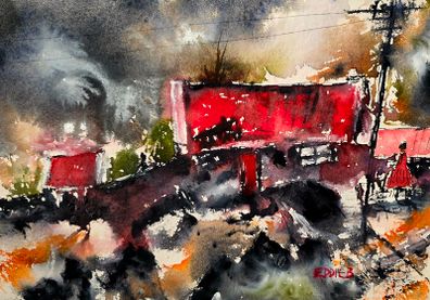 the  welcome door watercolour