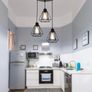 3-Light Pendant Light, Flush Mount Ceiling Light Fixture with Black Metal Cage Shade, Vintage Hanging Pendant Lighting for Kitchen, Island, Dining Room (FREE POSTAGE) Image 6