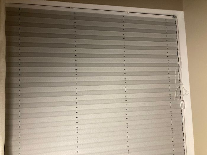 2 x grey Pleated blinds