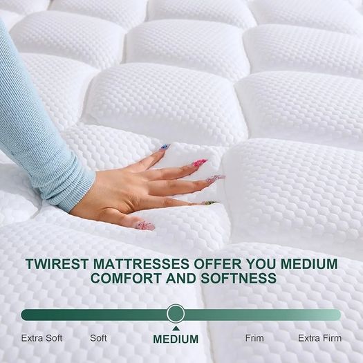 King Mattress, Hybrid Memory Foam and Spring, Zonal Support, Decompression, Medium Firm, Soft and Breathable Cloth, Mattress-in-Box, 150x200x22cm