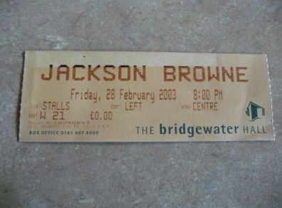 Jackson Browne Ticket Stub