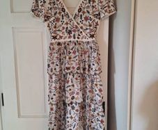 Folkster "Ada" floral ivory midi dress