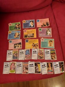 Set of Pop Teaser stickers, quiz cards and facts from Weetabix circa 1983 (full set - very rare to get this complete a set! Duran Duran, Suggs, Tony Hadley etc.))
