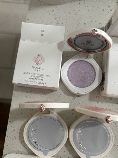 K beauty florasis blushers, highlighter dewy tinted lip balm