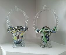 Italian Murano Art Glass Basket