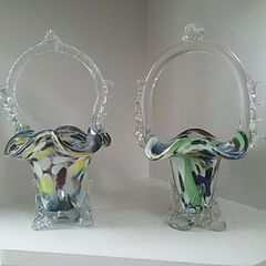 Italian Murano Art Glass Basket
