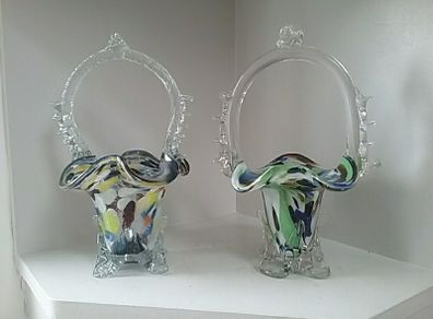 Italian Murano Art Glass Basket