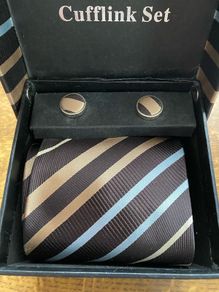NEW Henri Ross Cufflinks and Tie Set in Box