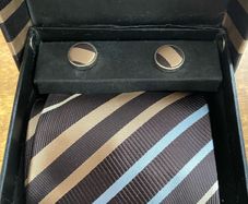 NEW Henri Ross Cufflinks and Tie Set in Box