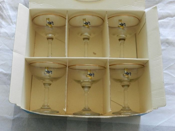 Vintage Babycham glasses X 6 c1950