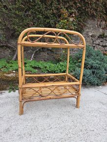 Mid Century Rattan Bamboo Table