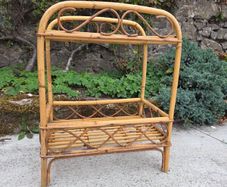 Mid Century Rattan Bamboo Table